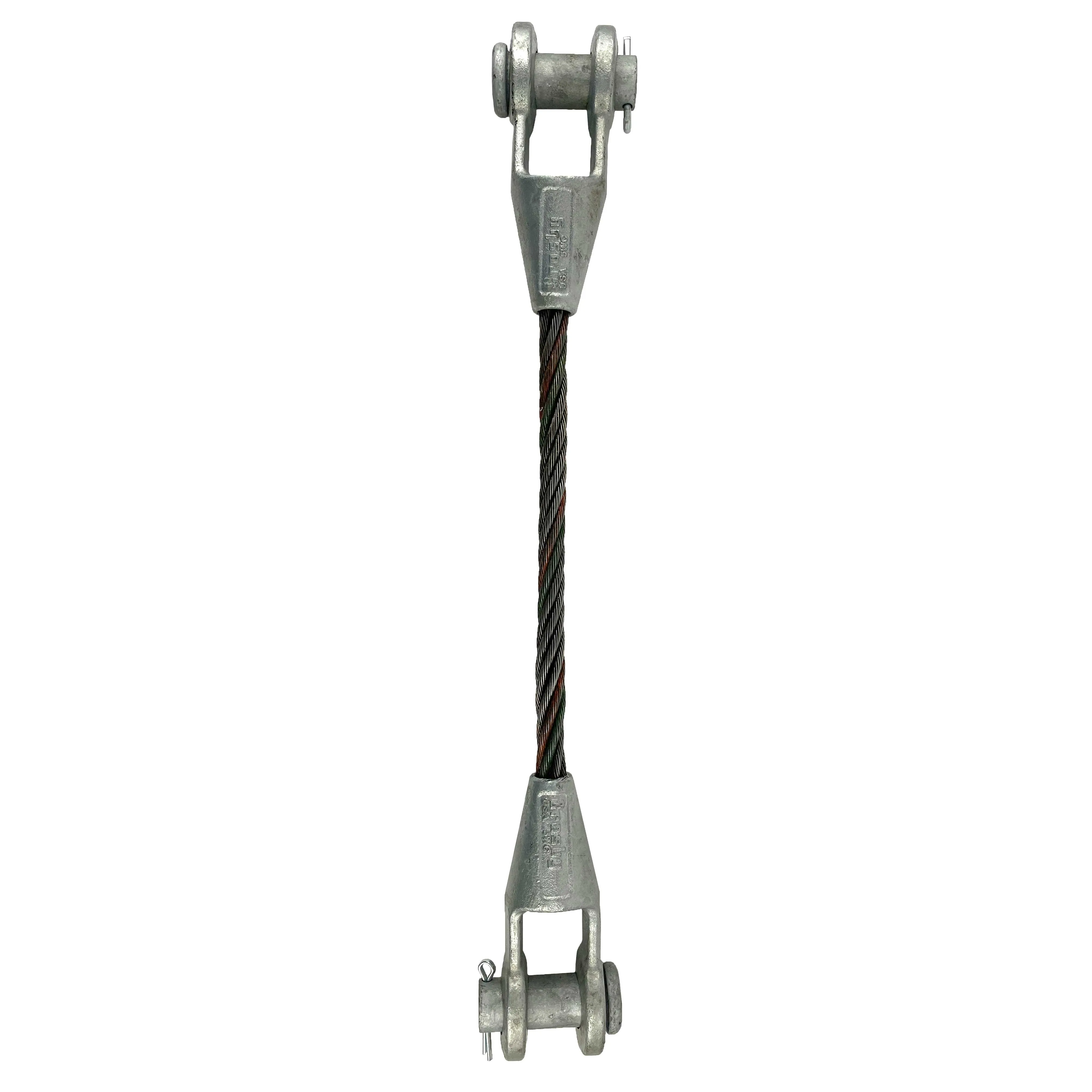 1-1/4" x 10' Open and Open Spelter Socket Wire Rope Sling