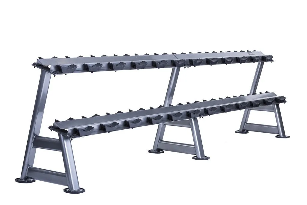 12 Pair Dumbbell Rack (2 tier) - Grey or Black