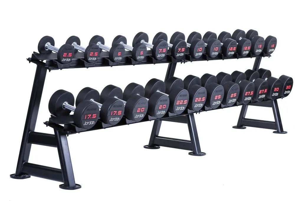 12 Pair Dumbbell Rack (2 tier) - Grey or Black