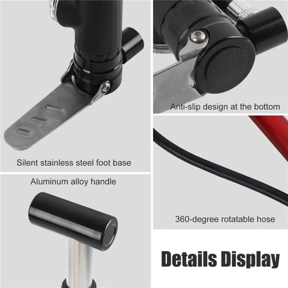 130psi Bike Pump with Pressure Guage