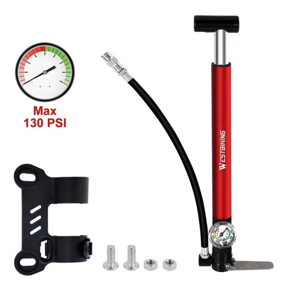 130psi Bike Pump with Pressure Guage
