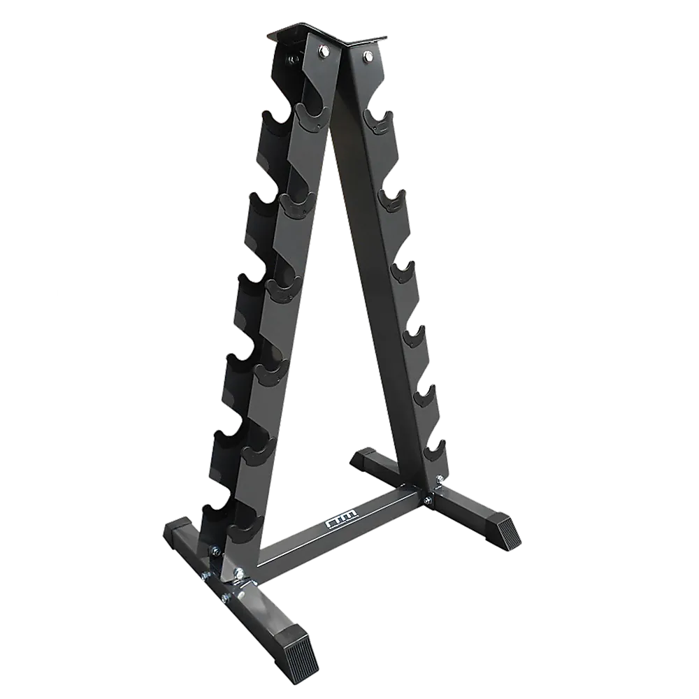 14-Gauge Steel Vertical Dumbbell Rack, 12 Slots, Chrome