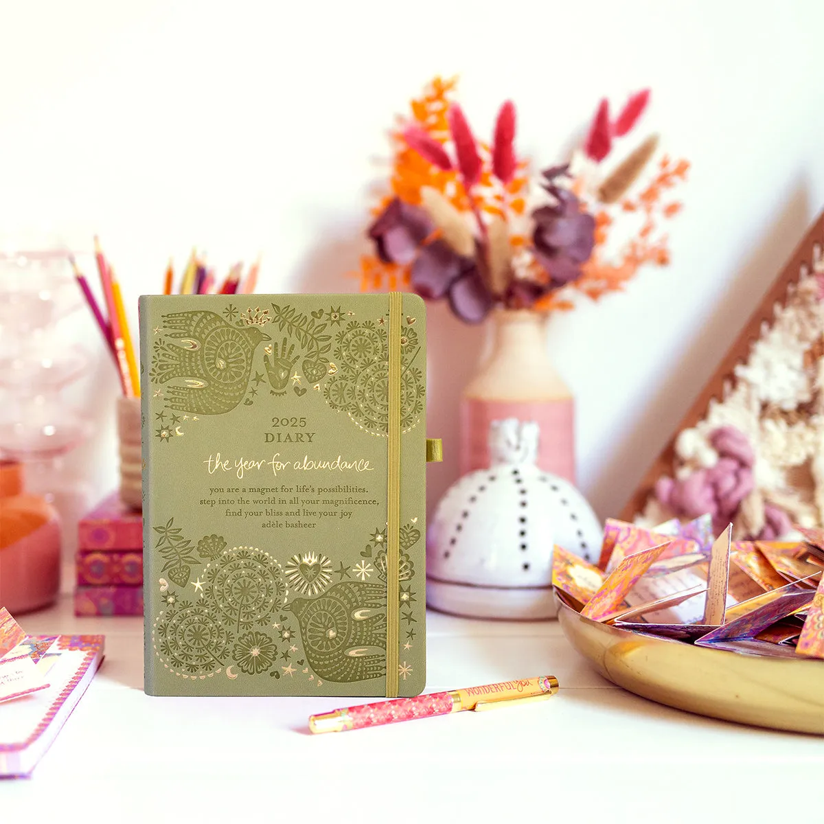 2025 Diary Planner | The Year for Abundance - Olivine Green