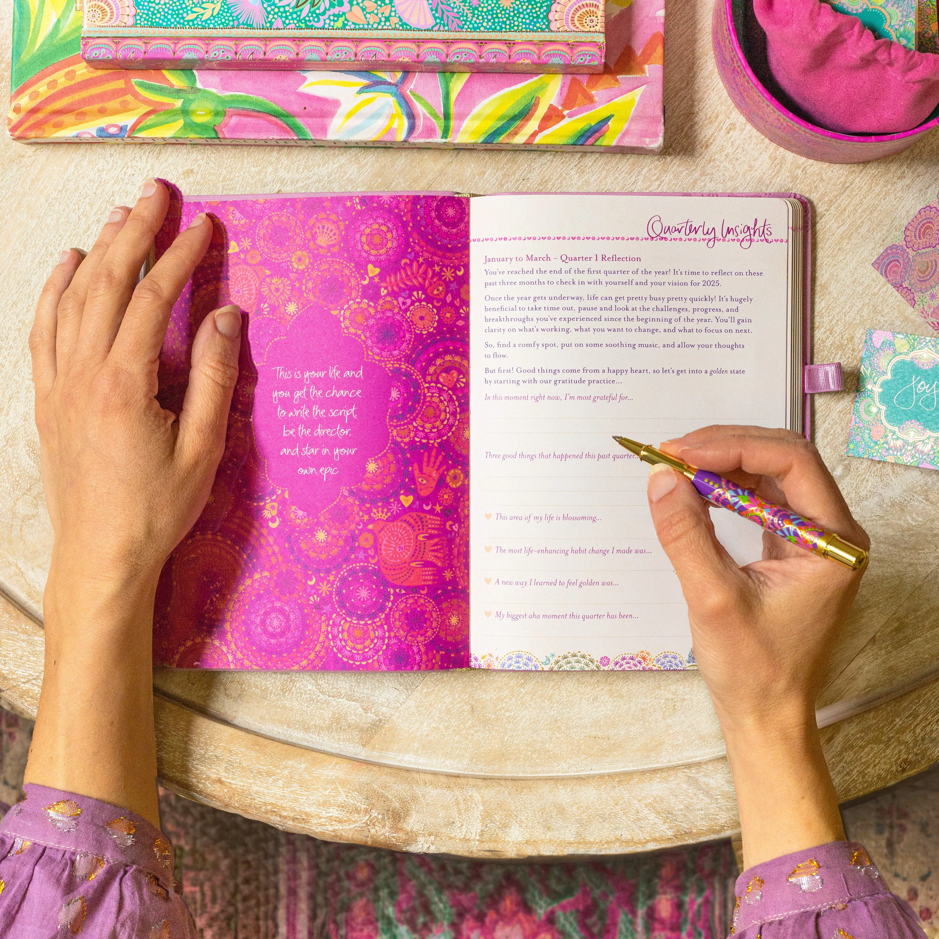2025 Diary Planner | The Year for New Beginnings - Moonlit Mauve Purple