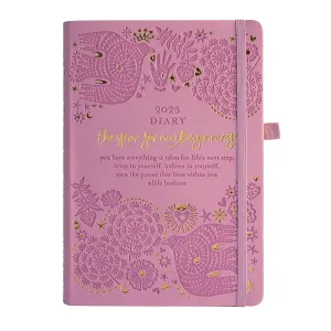 2025 Diary Planner | The Year for New Beginnings - Moonlit Mauve Purple