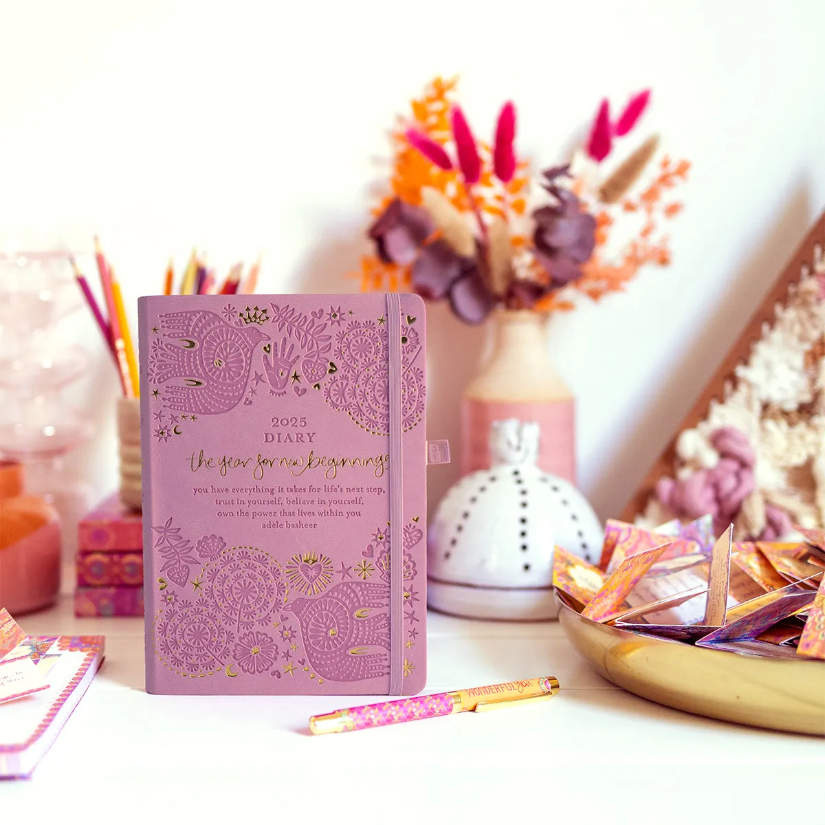 2025 Diary Planner | The Year for New Beginnings - Moonlit Mauve Purple