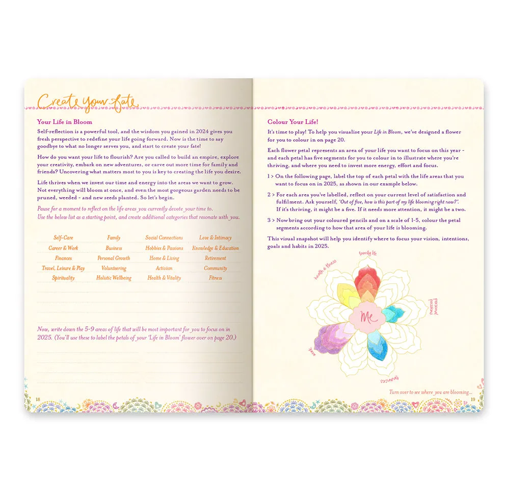 2025 Diary Planner | The Year for New Beginnings - Moonlit Mauve Purple