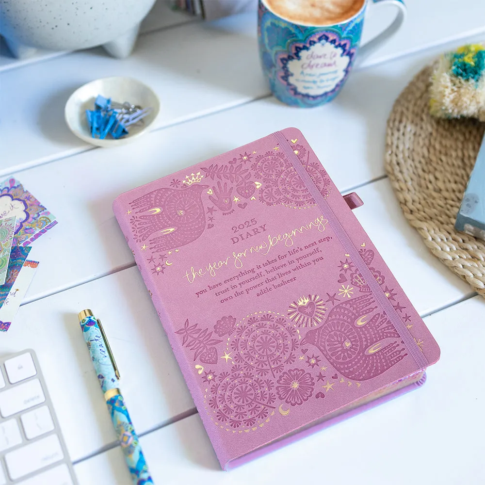 2025 Diary Planner | The Year for New Beginnings - Moonlit Mauve Purple