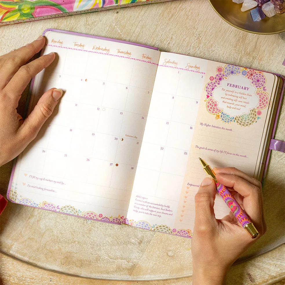 2025 Diary Planner | The Year for New Beginnings - Moonlit Mauve Purple