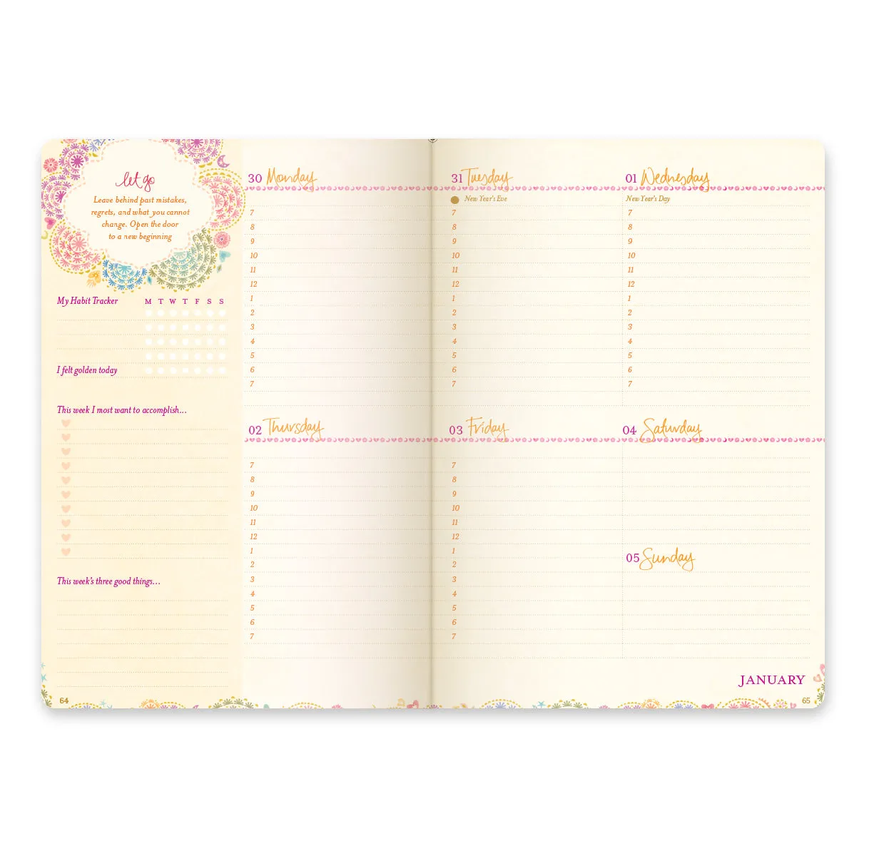 2025 Diary Planner | The Year for New Beginnings - Moonlit Mauve Purple