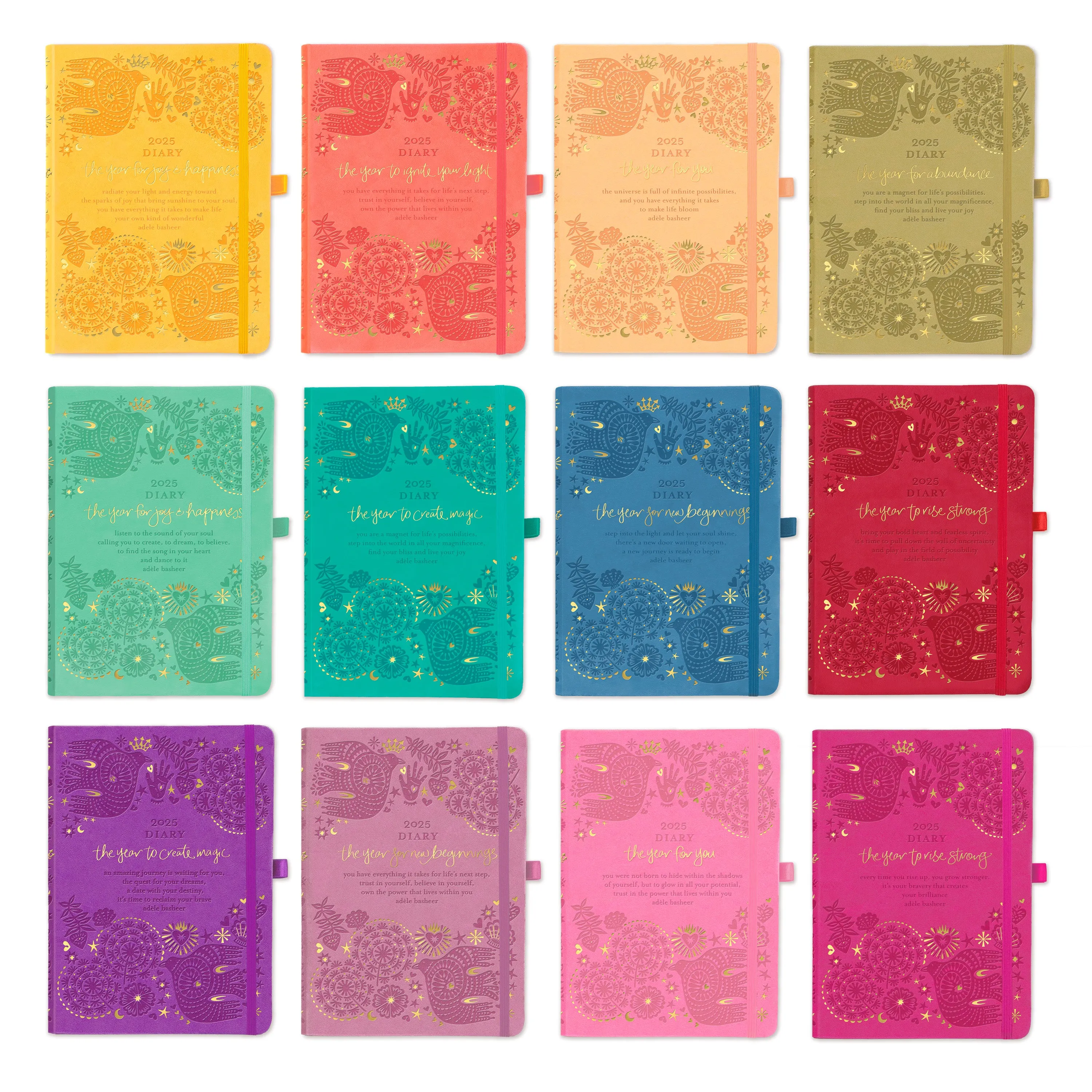 2025 Diary Planner | The Year to Rise Strong - Radiant Ruby Red
