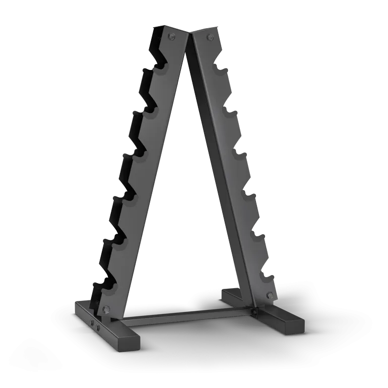 210-Pound Hex Dumbbell Set with A-Frame Rack