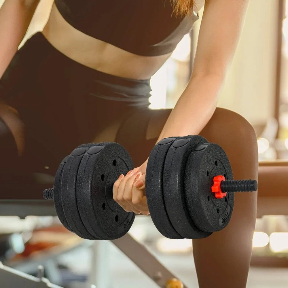 25kg 2 IN 1 Adjustable Dumbbells Weight Set, Dumbbell Hand Weight Barbell for Body Fitness, Lifting Training for Home, Office, Gym, Black Set Fitness