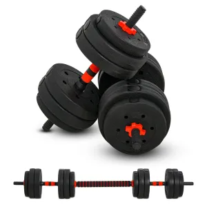 25kg 2 IN 1 Adjustable Dumbbells Weight Set, Dumbbell Hand Weight Barbell for Body Fitness, Lifting Training for Home, Office, Gym, Black Set Fitness