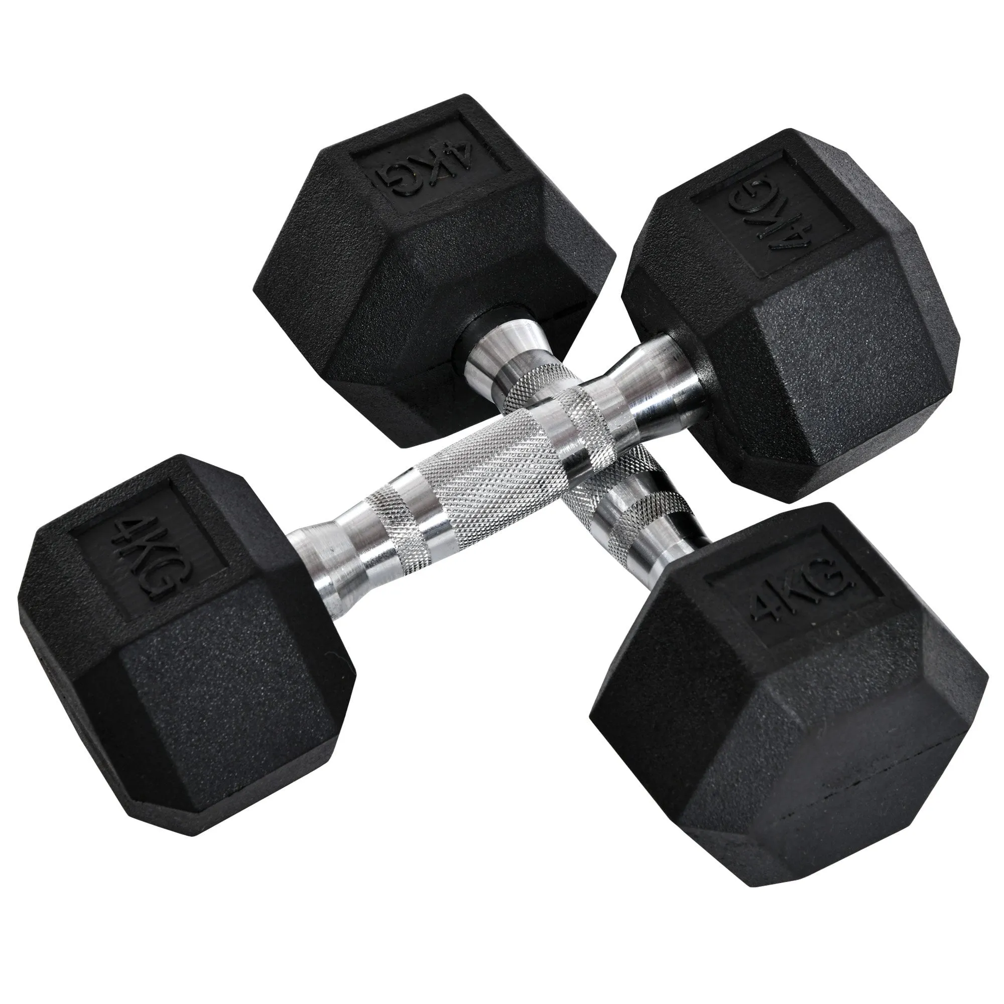 2x4kg Rubber Dumbbell Sports Hex Weights Sets Home Gym Fitness Hexagonal Dumbbells Kit Weight Lifting Exercise