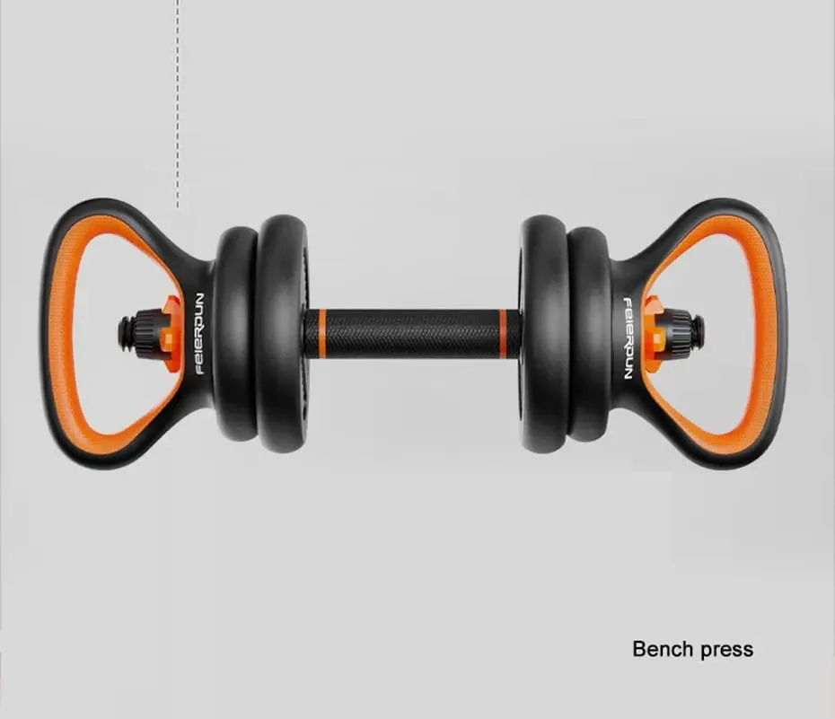 4 in 1 Adjustable 40Kg Dumbbell, Barbell, Kettlebell, Push-Up Stands Fitness Gym Home Work Out Set