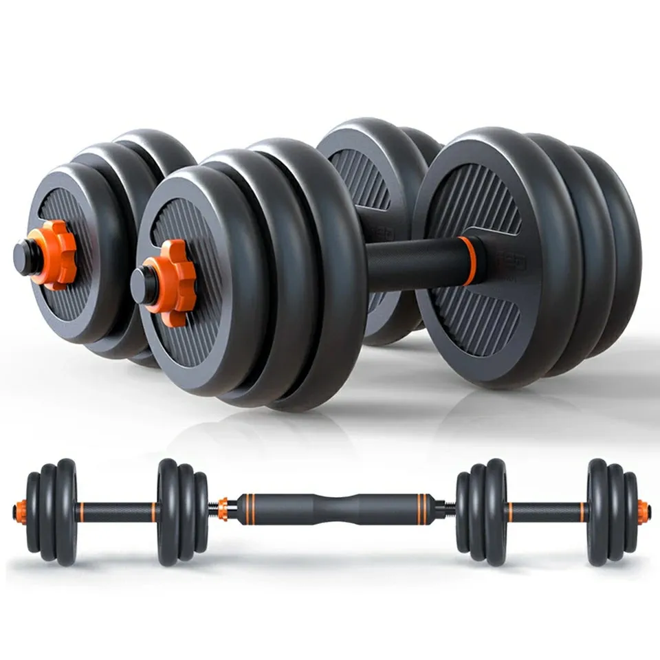 4 in 1 Adjustable 40Kg Dumbbell, Barbell, Kettlebell, Push-Up Stands Fitness Gym Home Work Out Set