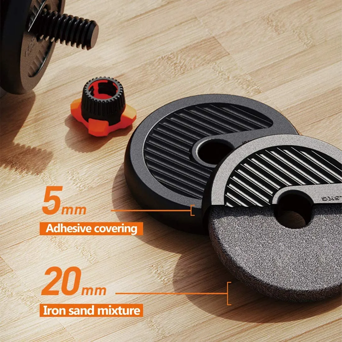 4 in 1 Adjustable 40Kg Dumbbell, Barbell, Kettlebell, Push-Up Stands Fitness Gym Home Work Out Set