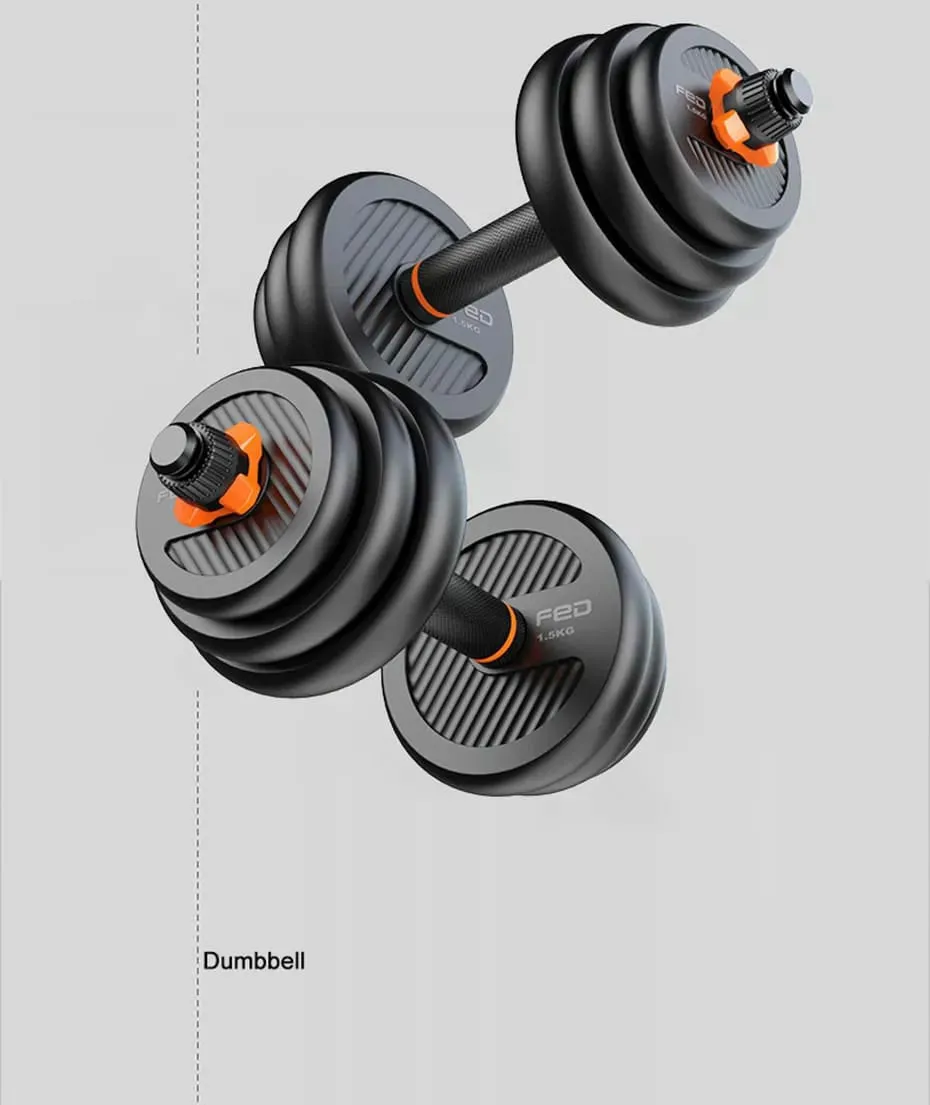 4 in 1 Adjustable 40Kg Dumbbell, Barbell, Kettlebell, Push-Up Stands Fitness Gym Home Work Out Set