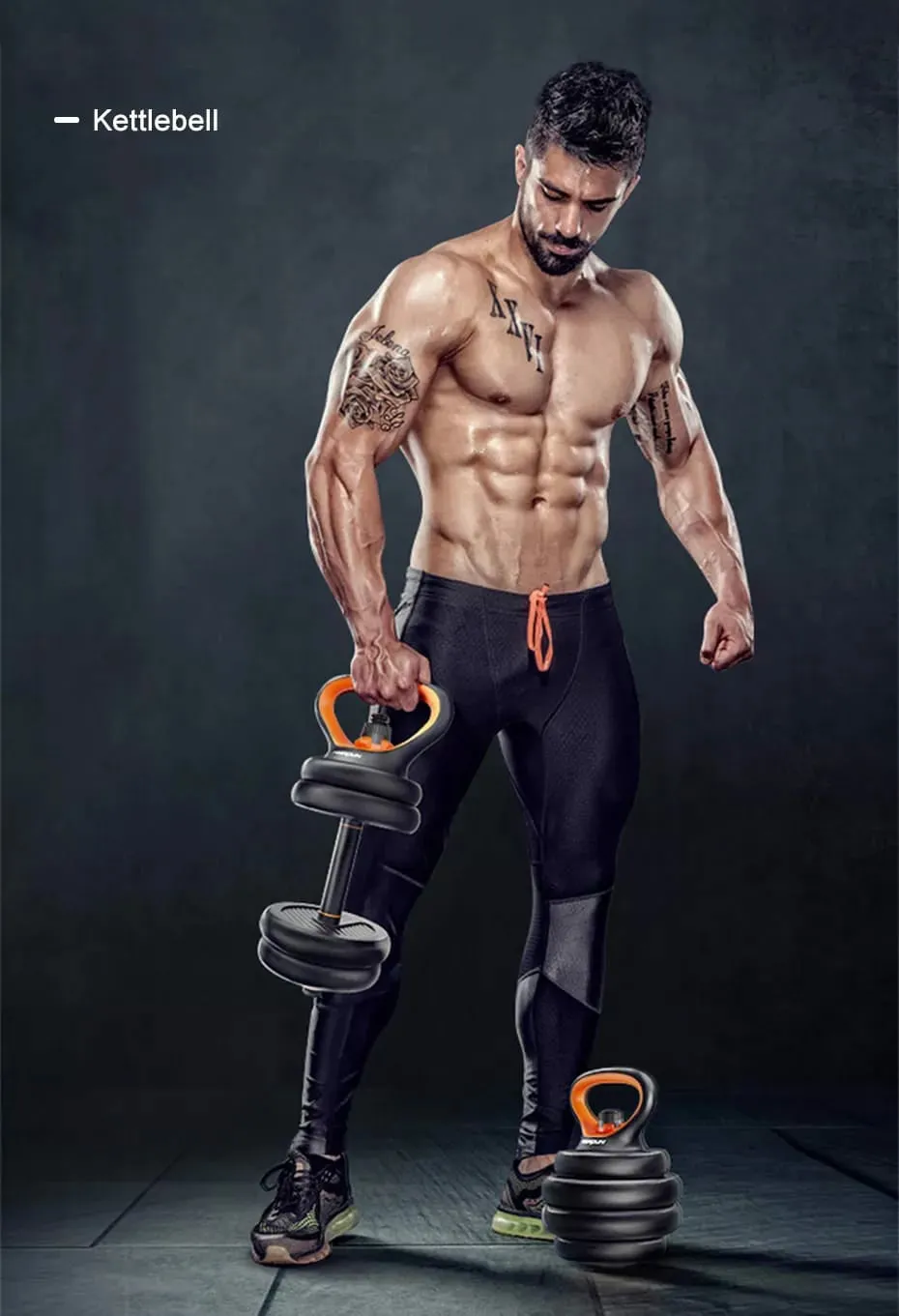 4 in 1 Adjustable 40Kg Dumbbell, Barbell, Kettlebell, Push-Up Stands Fitness Gym Home Work Out Set