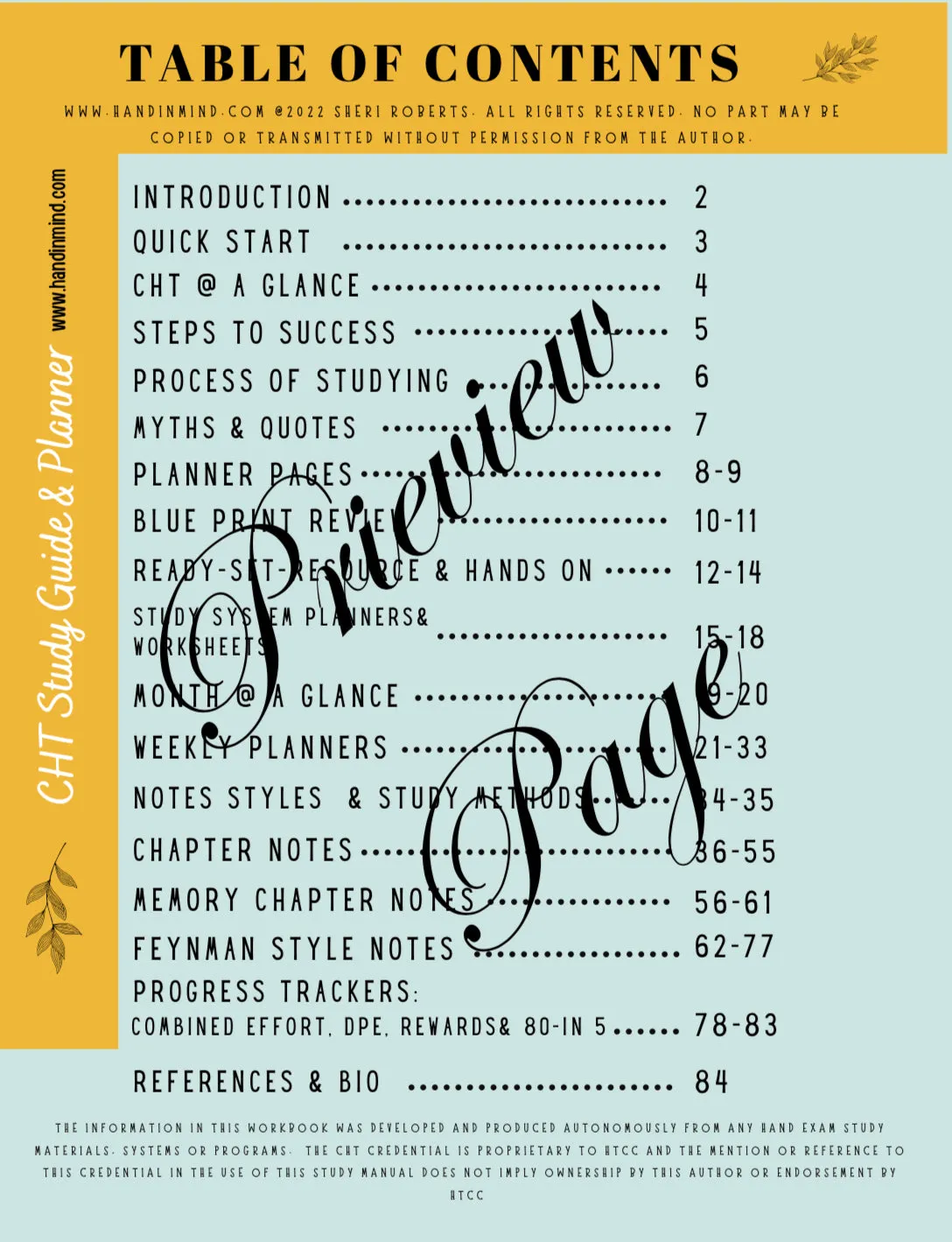 A New Spiral bound, Ultimate CHT Study Guide, Planner & Comprehensive Workbook.