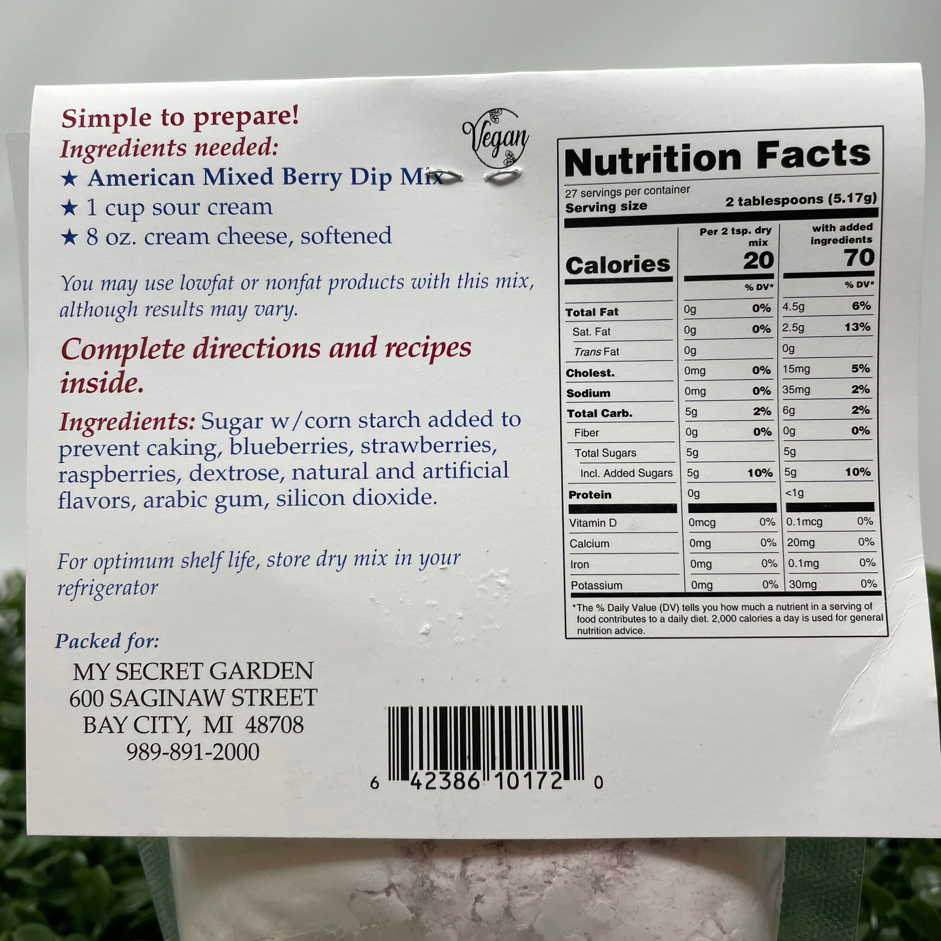 American Mixed Berry Dip Mix