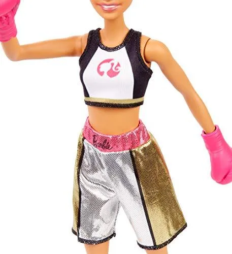 Barbie Boxer Doll, Brunette Wearing Pink Boxing Gloves
