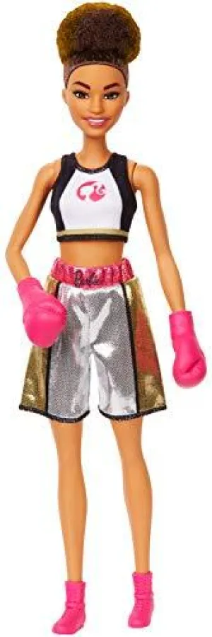 Barbie Boxer Doll, Brunette Wearing Pink Boxing Gloves