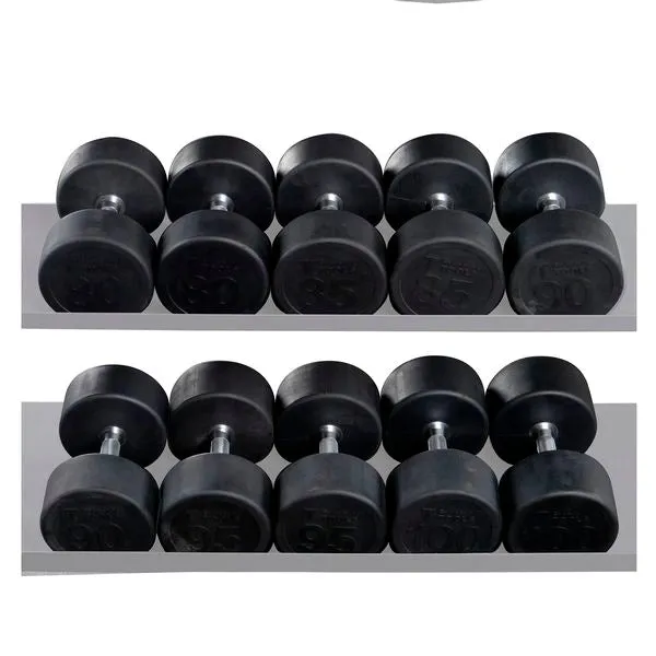 Body-Solid Round Rubber Coated Dumbbell Sets SDPS - Durable Chrome Handles & Virgin Rubber Coating