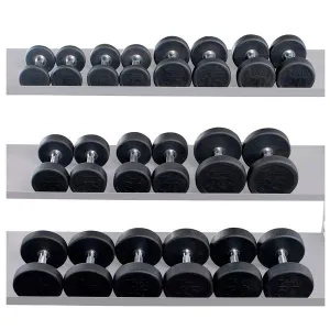 Body-Solid Round Rubber Coated Dumbbell Sets SDPS - Durable Chrome Handles & Virgin Rubber Coating