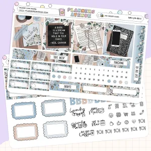 Weekly Planner Sticker Kit with Silver Foil for Book Lovers
