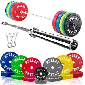 Bumper plates with olympic barbell (20 KG SET(10KGX2))