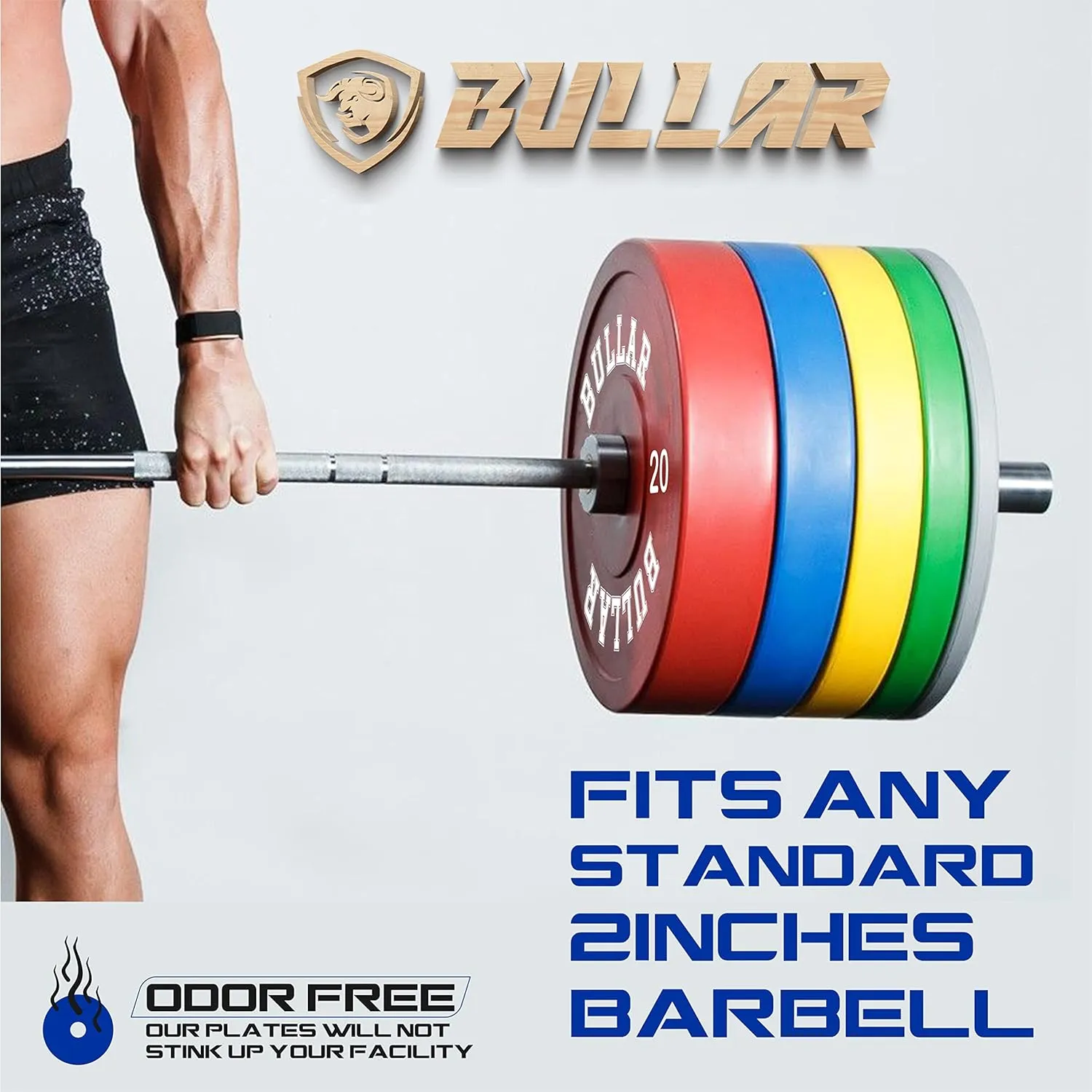 Bumper plates with olympic barbell (20 KG SET(10KGX2))