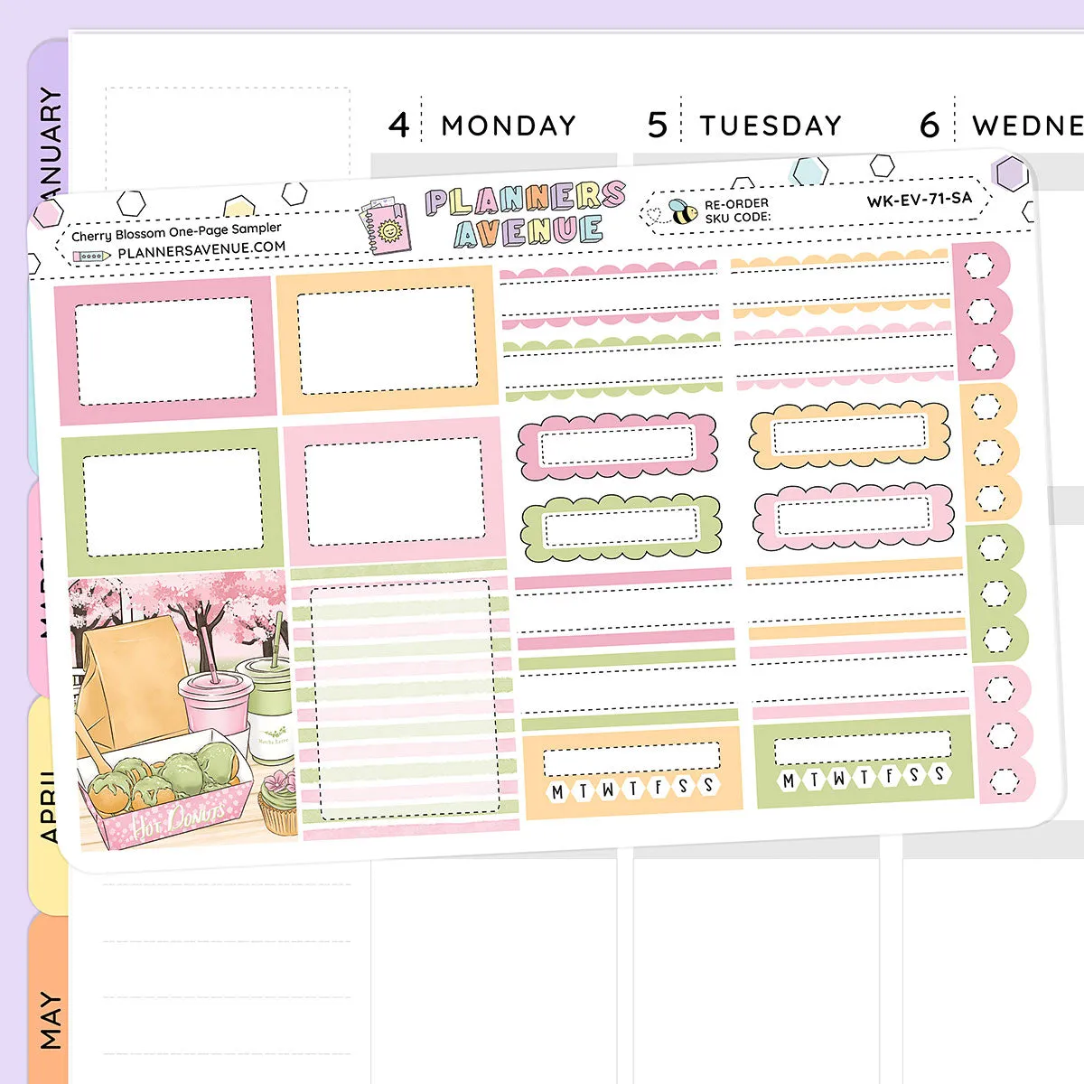 Cherry Blossoms Planner Stickers Sampler