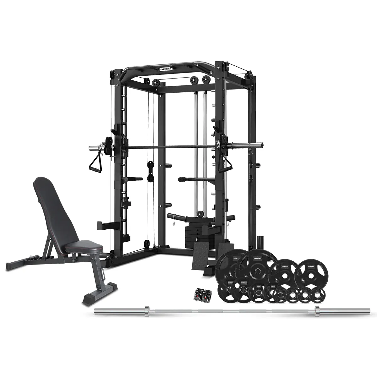 CORTEX SM-20 6-in-1 Power Rack with Smith & Cable Machine