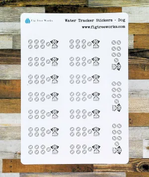Daily Water Tracker Stickers Dog Design