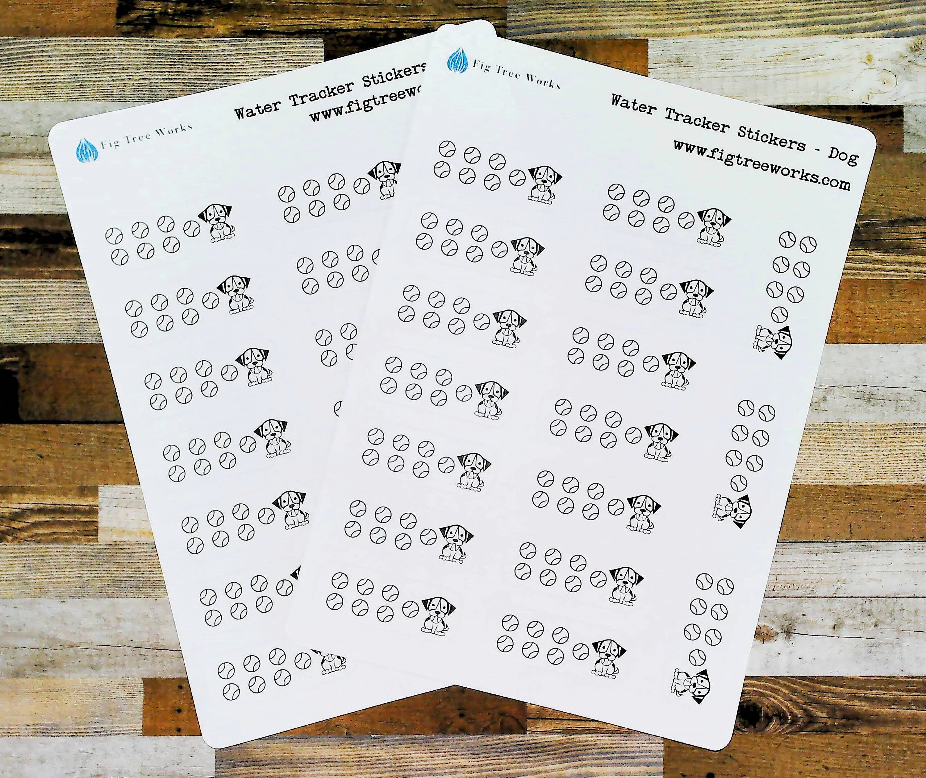 Daily Water Tracker Stickers Dog Design