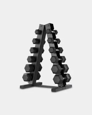 Epic Fitness Epic Fitness 210-Pound Hex Dumbbell Set with Heavy Duty A-Frame Rack
