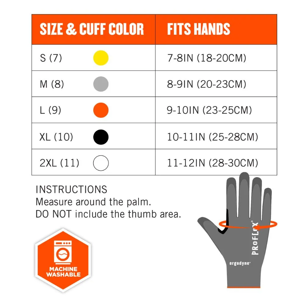 Ergodyne 18066 #7071 12-pair 2XL Gray ANSI A7 PU Coated CR Gloves