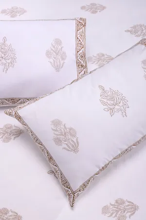 Falak Bootah Beige Cotton Percale Bedsheet