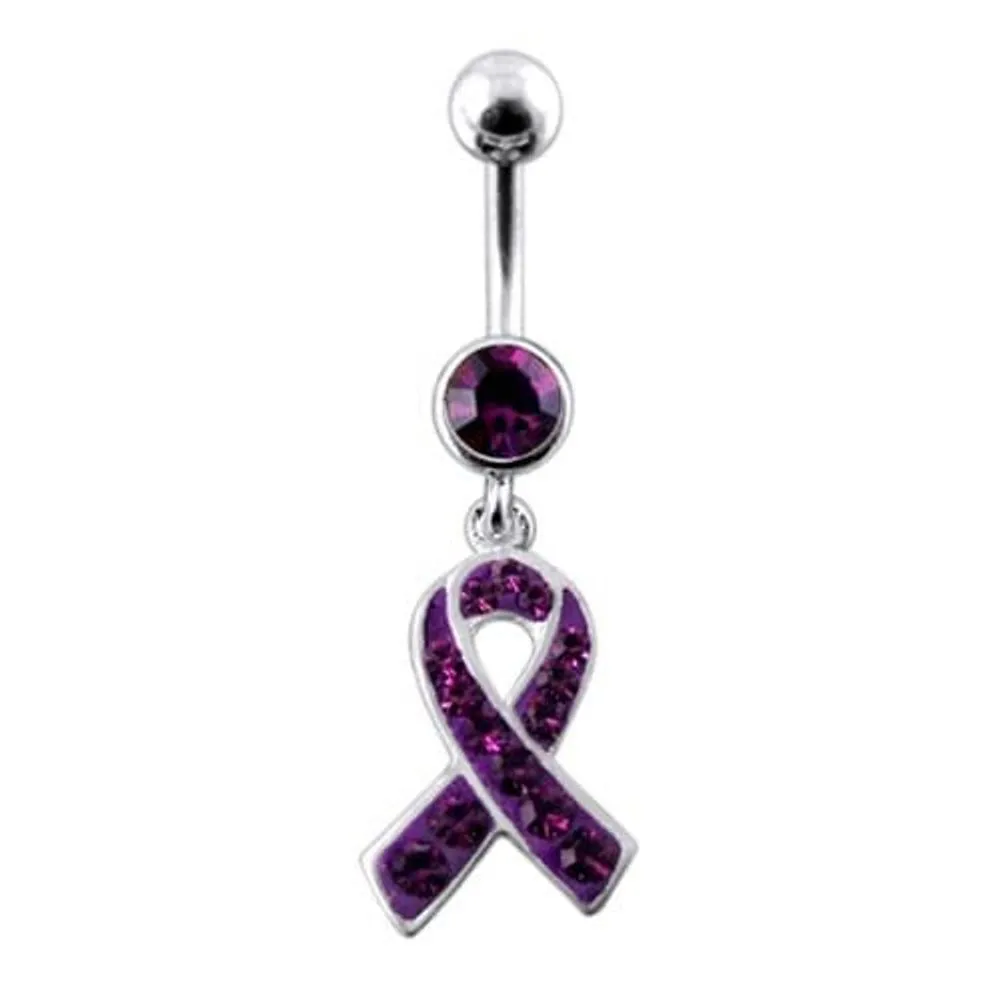 Fancy Cross Logo Dangling Belly Ring