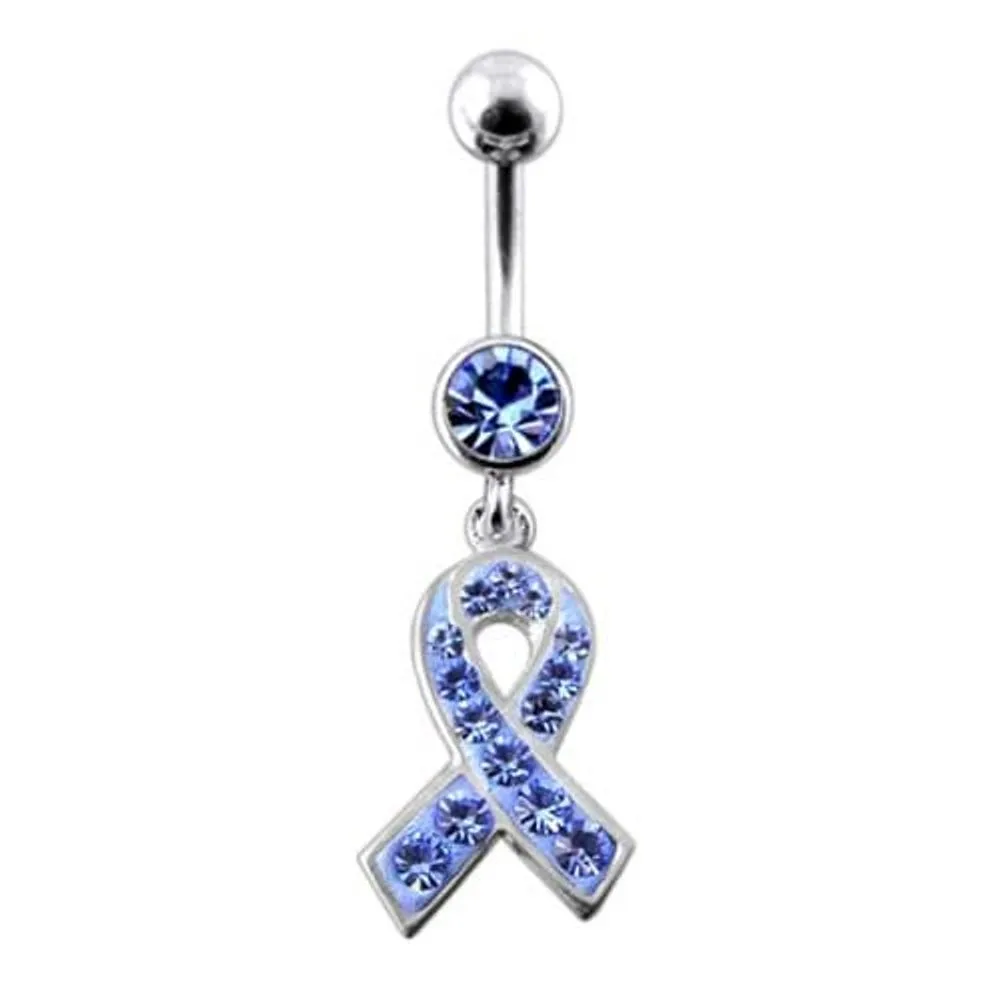 Fancy Cross Logo Dangling Belly Ring