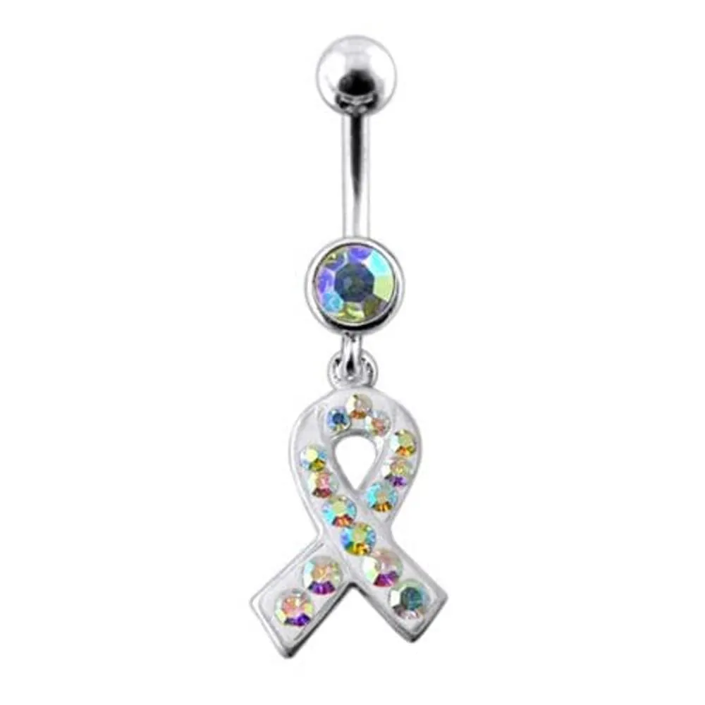 Fancy Cross Logo Dangling Belly Ring