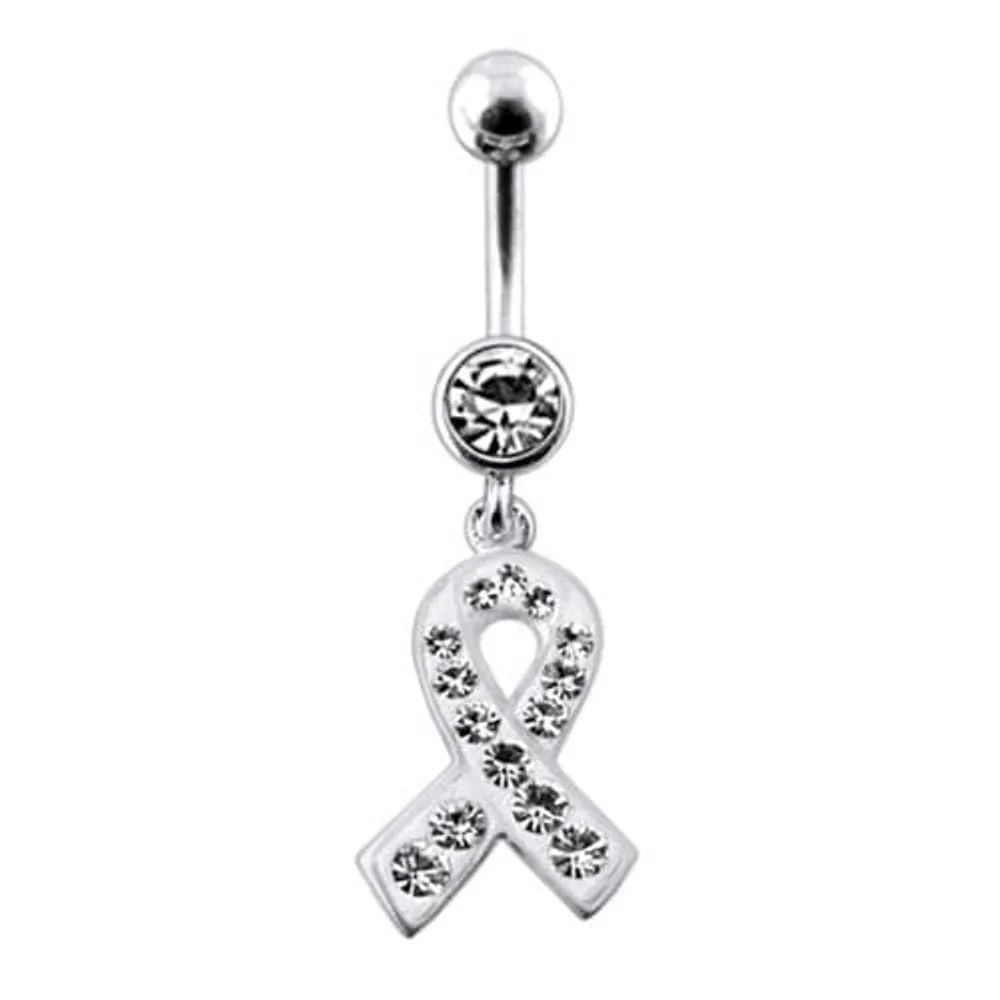 Fancy Cross Logo Dangling Belly Ring
