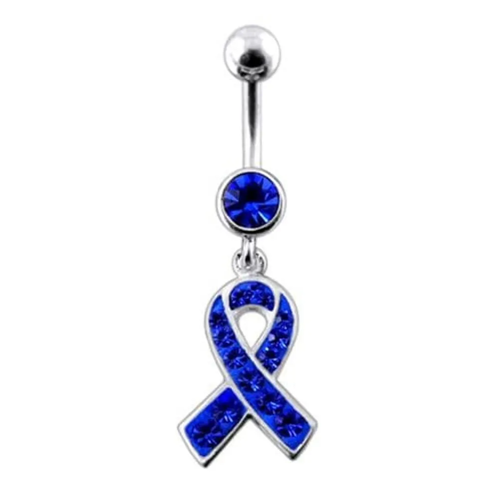 Fancy Cross Logo Dangling Belly Ring