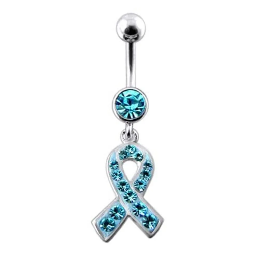 Fancy Cross Logo Dangling Belly Ring