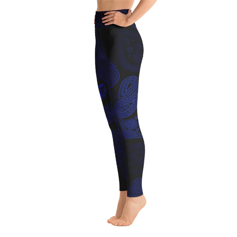 FD Paisley Skull Print High Waisted Leggings