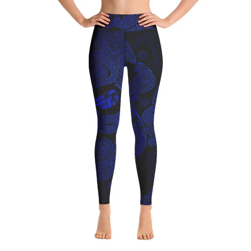 FD Paisley Skull Print High Waisted Leggings