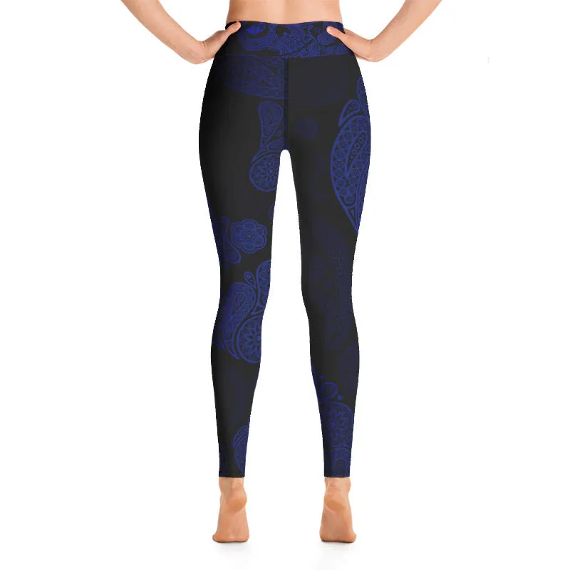 FD Paisley Skull Print High Waisted Leggings