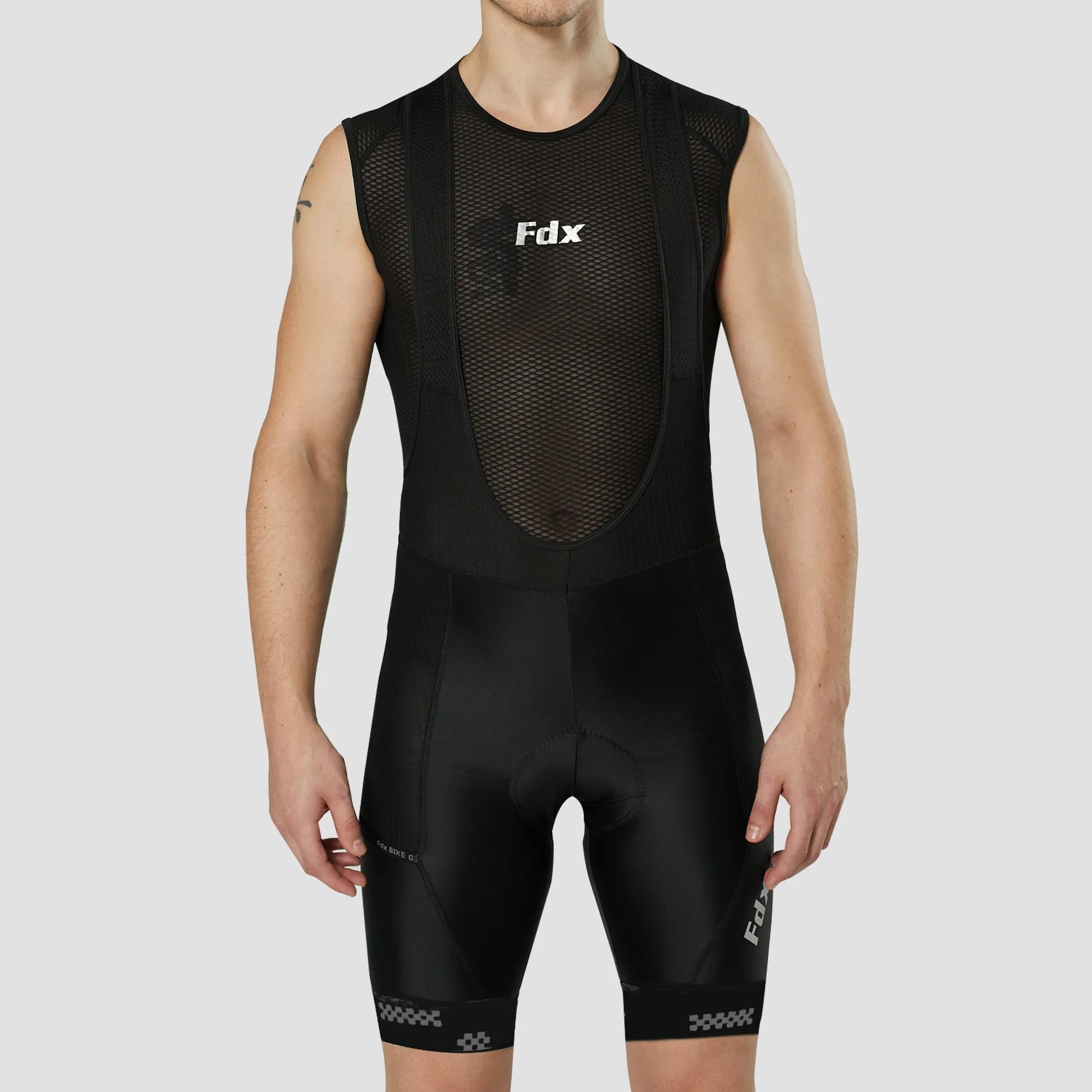 Fdx All Day Black Men's Gel Padded Summer Cycling Cargo Bib Shorts